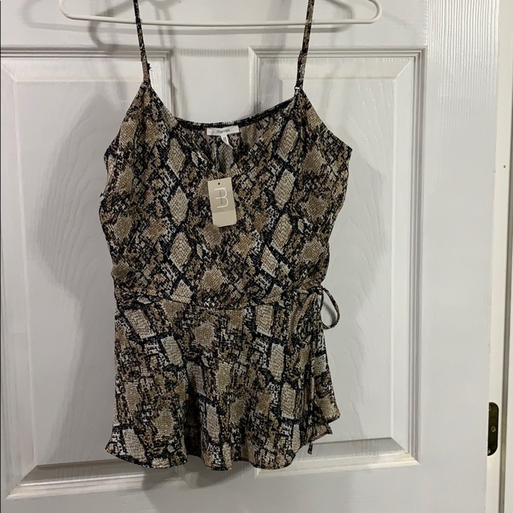 Snakeskin peplum tank